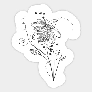 Summer time abstract black flowers Sticker